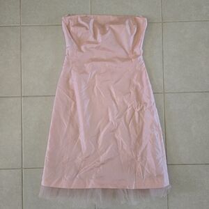 Ralph Ralph Lauren 6 vintage Silk Light Pink Strapless mini Dress Plaid label